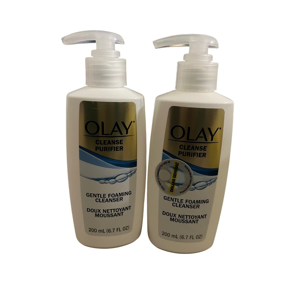 Lot of 2 Olay Cleanse Purifier Gentle Foaming Cleanser 6.7 fl oz Pump Bottles
